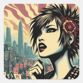 'REBEL RISING' Protest Square Sticker