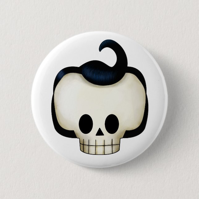 Rebel Skull 2 Inch Round Button (Front)
