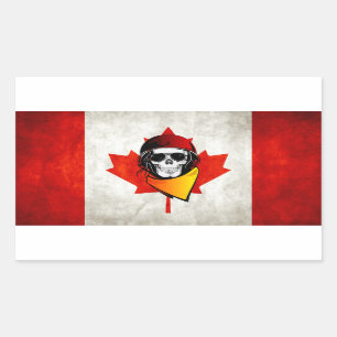 Rebel Skull Distressed Canadian Flag Sticker