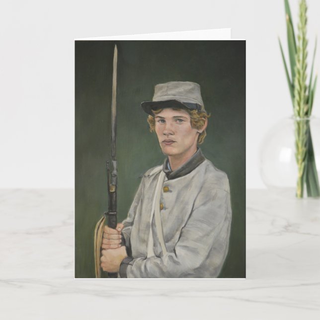 Rebel Soldier Civil War Portrait Art Greeting Card (Front)