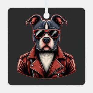 Rebel Spirit Dog - Cool Vintage Pet Metal Ornament