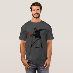 Rebel Throwing Flaming Star Street Art Tee