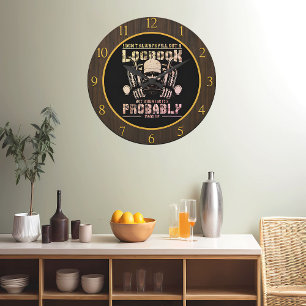 Rebel Trucker Logbook Humourous  Large Clock