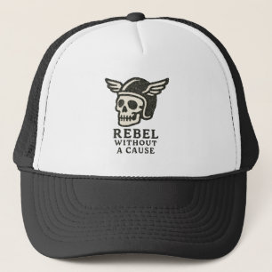 Rebel Without A Cause Skull  Trucker Hat