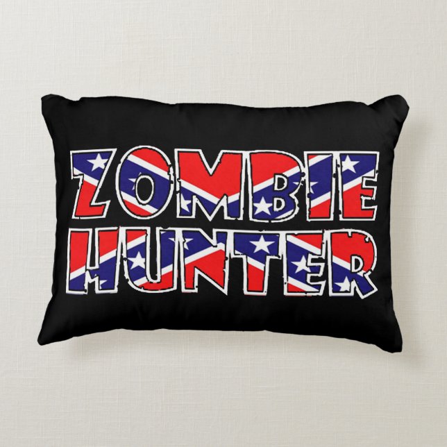 Rebel Zombie Hunter Decorative Pillow (Back)
