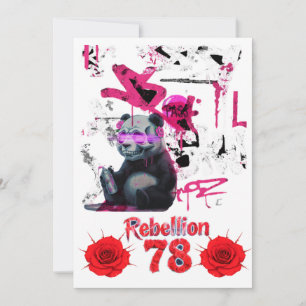 Rebellion 78 Graffiti Panda Wedding invitation diy