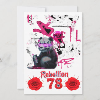 Rebellion 78 Graffiti Panda Wedding invitation diy