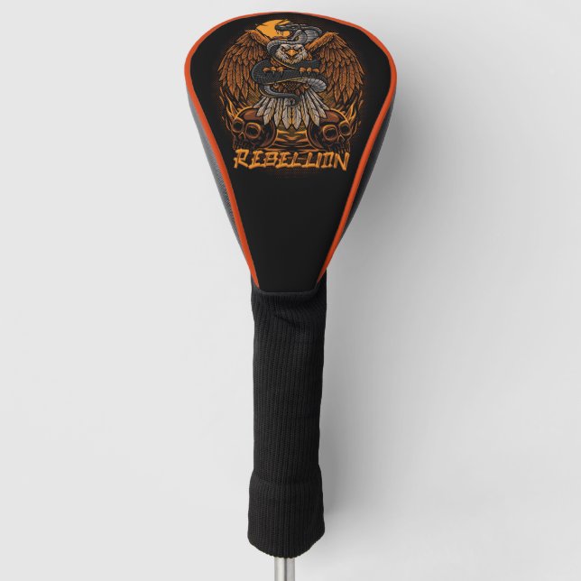 Rebellion Bald Eagle and Skulls  Golf Head Cover (Front)