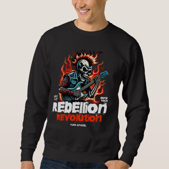 Rebellion Revolution Skeleton Tee – Bold Punk Rock (Front)