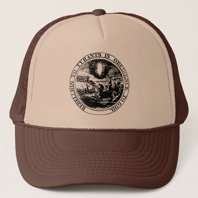 Rebellion to Tyrants Posterized black / white Trucker Hat (Front)