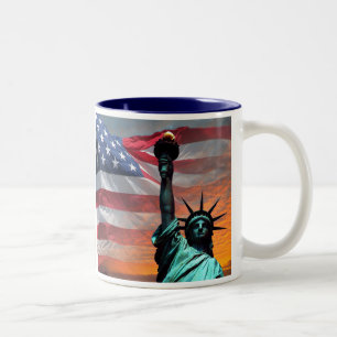 Rebellion to Tyrants US Flag Combination Two-Tone Coffee Mug