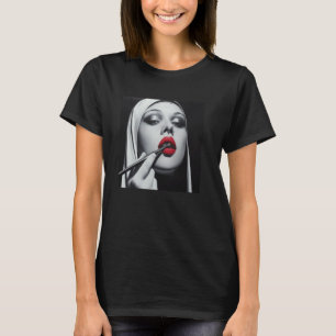 rebellious nun with lipstick, rebellious nun T-Shirt