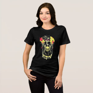 Rebellious Punk Skull Girl - Retro Tee