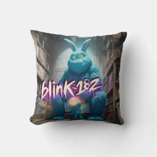 Rebellious Rest: Bigfoot Bunny - Blink 182 Inspire Throw Pillow