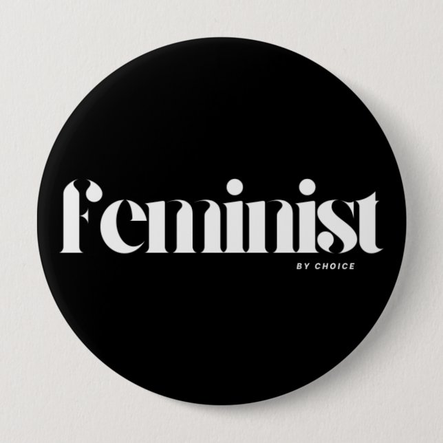 Rebellious Woman: Empowering Feminist Art Button (Front)