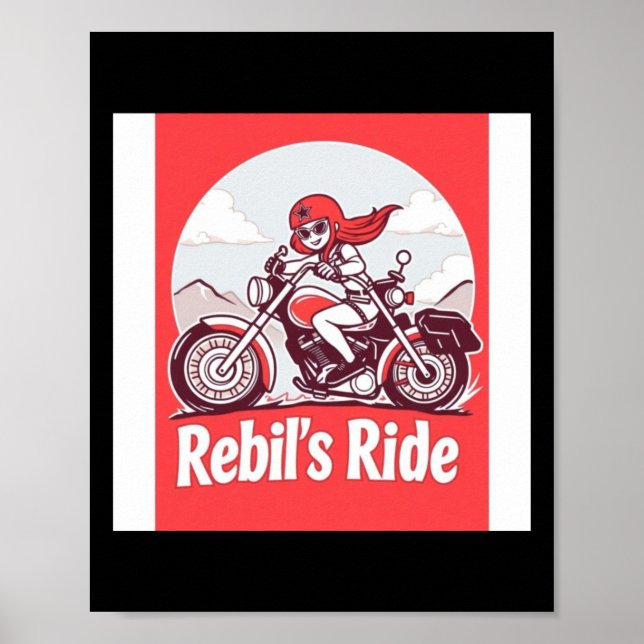 Rebel's Motorcycle Rider Sticker  Poster (Front)