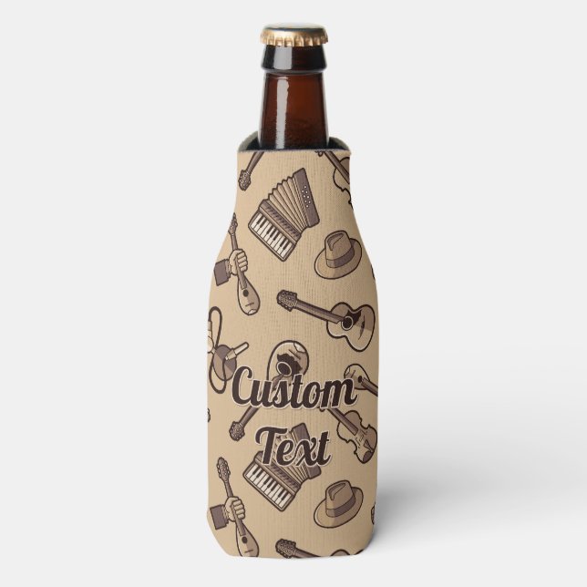 Rebetiko Pattern Bottle Cooler (Bottle Front)