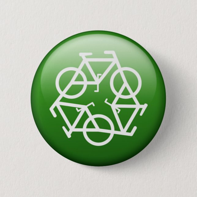 ReBicycle Green 2 Inch Round Button (Front)