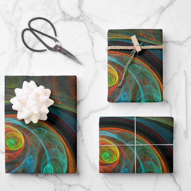 Rebirth Abstract Art Wrapping Paper Sheet (Front)