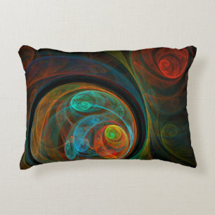 Rebirth Blue Abstract Art Accent Pillow