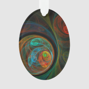 Rebirth Blue Abstract Art Acrylic Oval Ornament