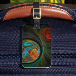 Rebirth Blue Abstract Art Address Luggage Tag