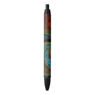 Rebirth Blue Abstract Art Black Ink Pen