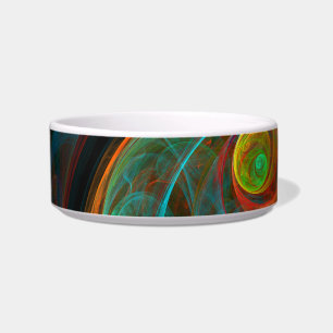 Rebirth Blue Abstract Art Cat Bowl