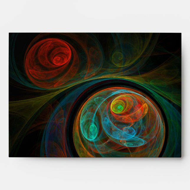 Rebirth Blue Abstract Art Envelope (Front)