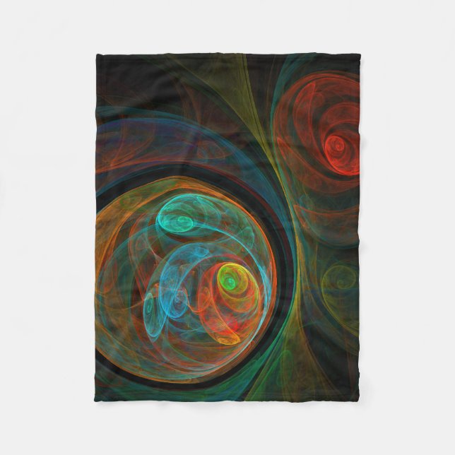 Rebirth Blue Abstract Art Fleece Blanket (Front)