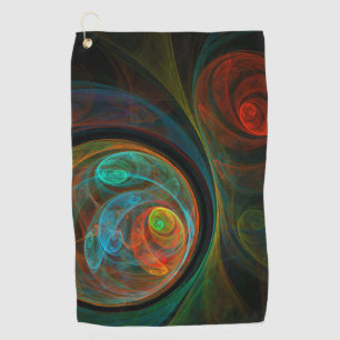Rebirth Blue Abstract Art Golf Towel