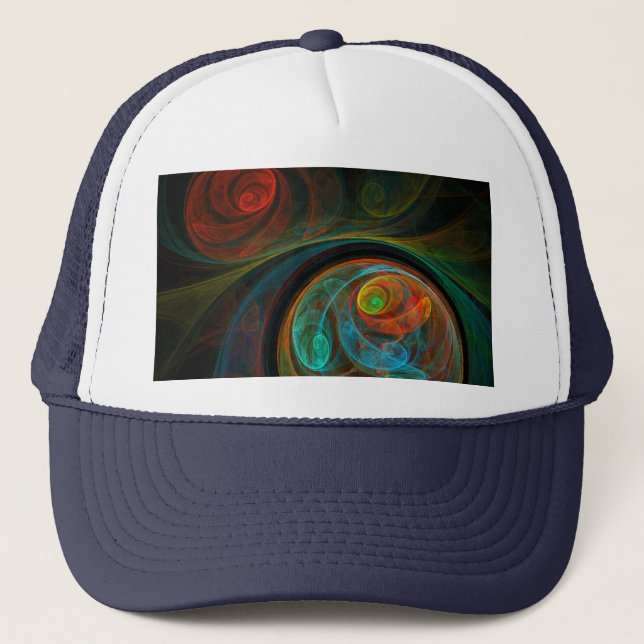 Rebirth Blue Abstract Art Hat (Front)