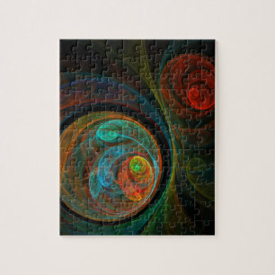 Rebirth Blue Abstract Art Jigsaw Puzzle