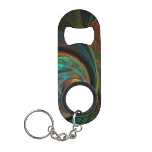 Rebirth Blue Abstract Art Keychain Bottle Opener