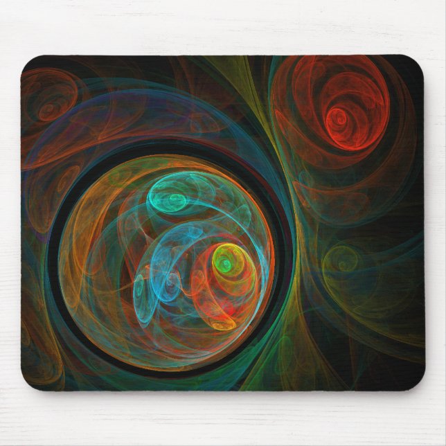 Rebirth Blue Abstract Art Mousepad (Front)