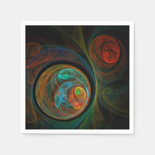 Rebirth Blue Abstract Art Napkin (Front)