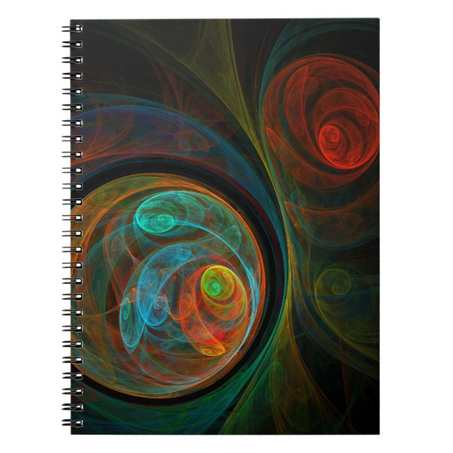 Rebirth Blue Abstract Art Notebook (Front)