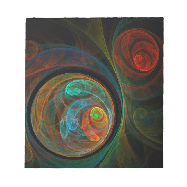 Rebirth Blue Abstract Art Notepad (Front)