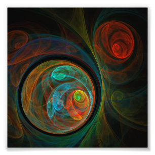 Rebirth Blue Abstract Art Photo Print