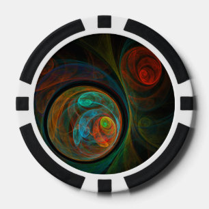 Rebirth Blue Abstract Art Poker Chips