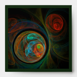 Rebirth Blue Abstract Art Square Envelope