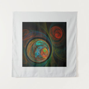 Rebirth Blue Abstract Art Tapestry