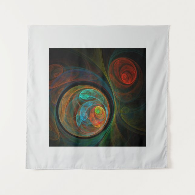 Rebirth Blue Abstract Art Tapestry (Front)