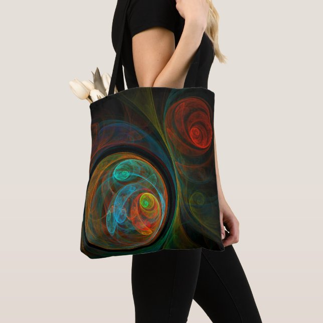 Rebirth Blue Abstract Art Tote Bag (Close Up)