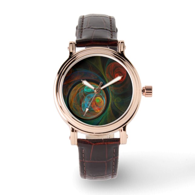 Rebirth Blue Abstract Art Watch (Front)