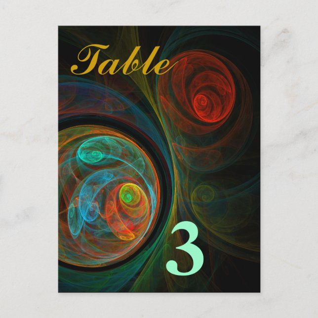 Rebirth Blue Table Number Postcard (Front)