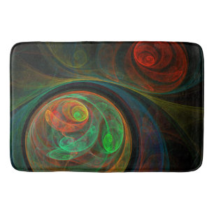 Rebirth Green Abstract Art Bath Mat