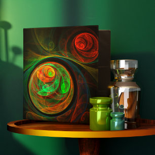 Rebirth Green Abstract Art Binder