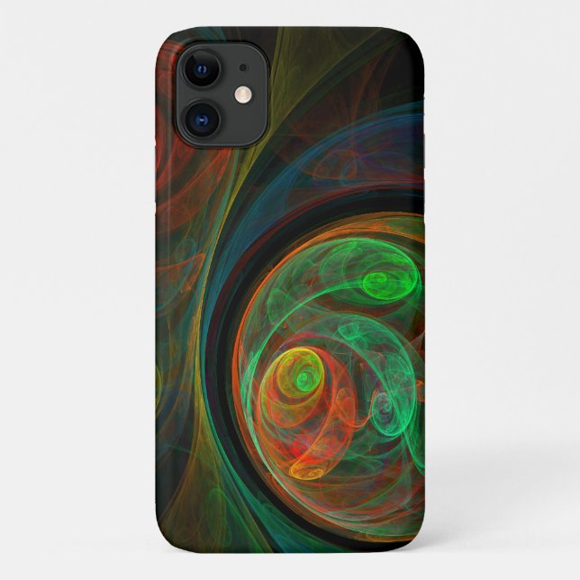 Rebirth Green Abstract Art Case-Mate iPhone Case (Back)