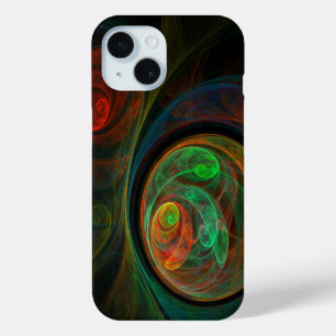 Rebirth Green Abstract Art iPhone 15 Case